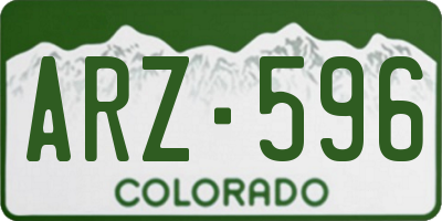 CO license plate ARZ596
