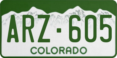 CO license plate ARZ605