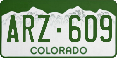 CO license plate ARZ609