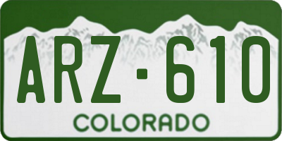 CO license plate ARZ610