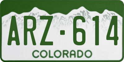 CO license plate ARZ614