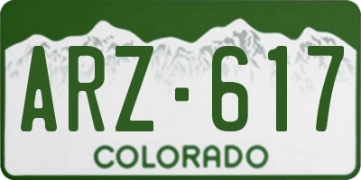 CO license plate ARZ617