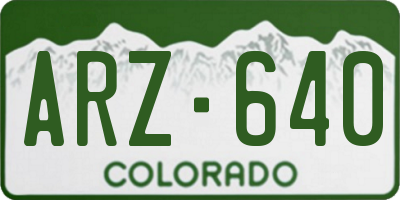 CO license plate ARZ640