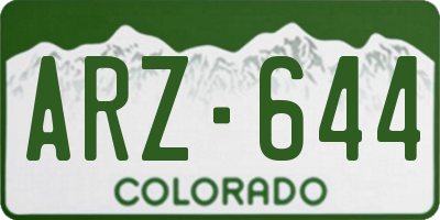 CO license plate ARZ644