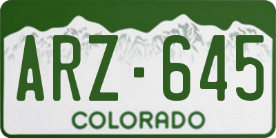 CO license plate ARZ645