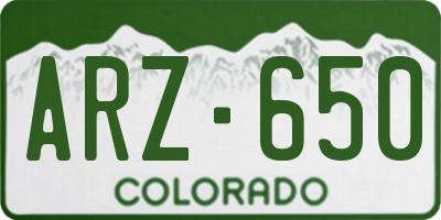 CO license plate ARZ650
