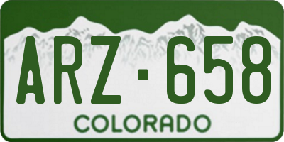 CO license plate ARZ658
