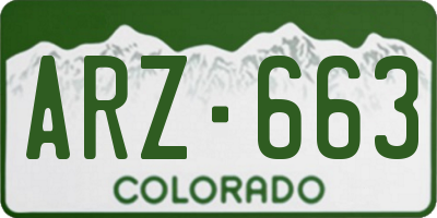 CO license plate ARZ663
