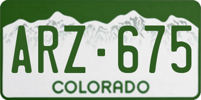 CO license plate ARZ675