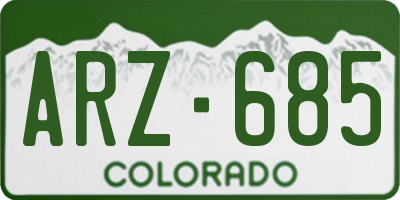 CO license plate ARZ685