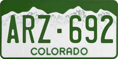 CO license plate ARZ692