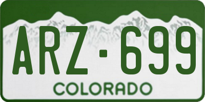 CO license plate ARZ699