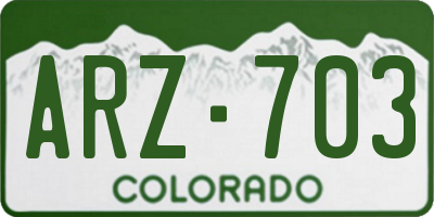 CO license plate ARZ703