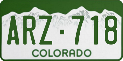 CO license plate ARZ718