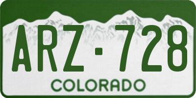 CO license plate ARZ728