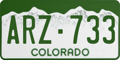 CO license plate ARZ733