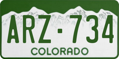 CO license plate ARZ734