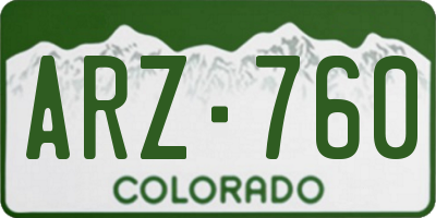 CO license plate ARZ760