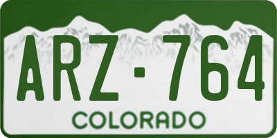 CO license plate ARZ764