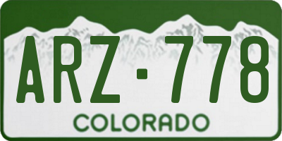 CO license plate ARZ778