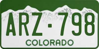 CO license plate ARZ798