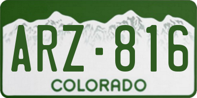 CO license plate ARZ816