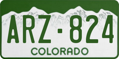 CO license plate ARZ824