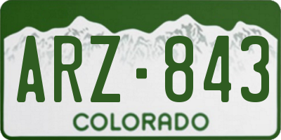 CO license plate ARZ843