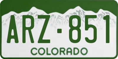 CO license plate ARZ851