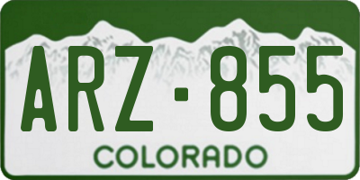 CO license plate ARZ855