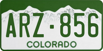 CO license plate ARZ856