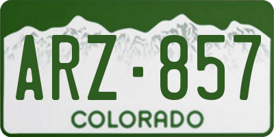CO license plate ARZ857