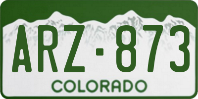 CO license plate ARZ873