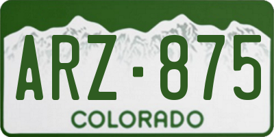 CO license plate ARZ875