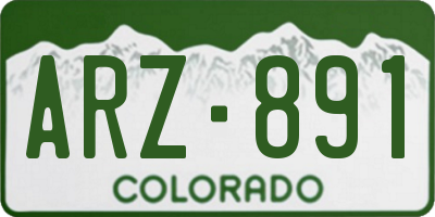 CO license plate ARZ891