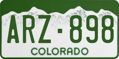 CO license plate ARZ898