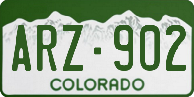 CO license plate ARZ902