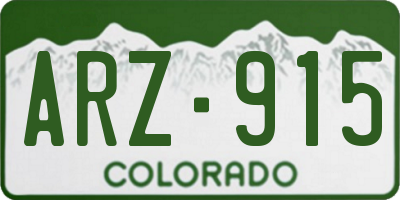 CO license plate ARZ915