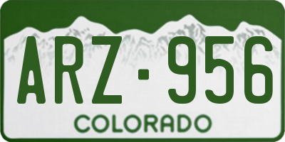 CO license plate ARZ956
