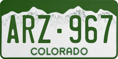 CO license plate ARZ967