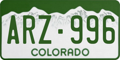 CO license plate ARZ996