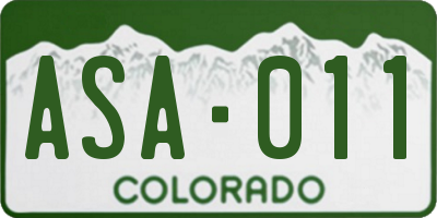 CO license plate ASA011