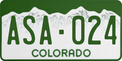 CO license plate ASA024
