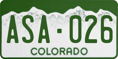CO license plate ASA026