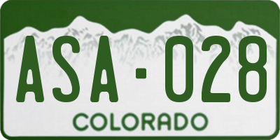 CO license plate ASA028