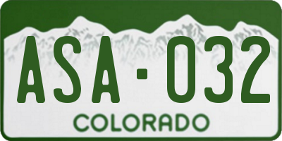 CO license plate ASA032