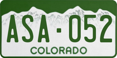CO license plate ASA052