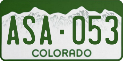 CO license plate ASA053