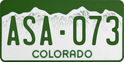 CO license plate ASA073
