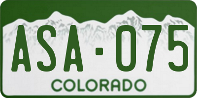 CO license plate ASA075